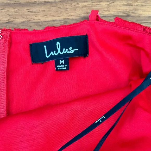 Lulu’s Steal Your Heart Red Crochet Lace Midi Dress - Picture 9 of 9
